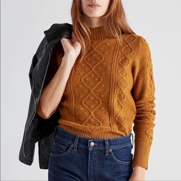 Lucky Brand | Bobble Cable Knit Sweater Cathay Spice | Women L - Picture 2 of 7